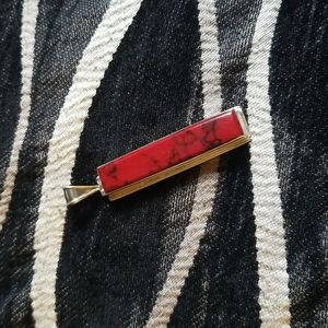 Sterling silver Red Jasper Coral Pendant